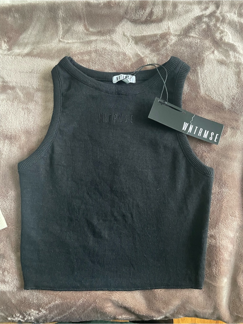 WNTRMSE Black Ribbed Cropped Tank